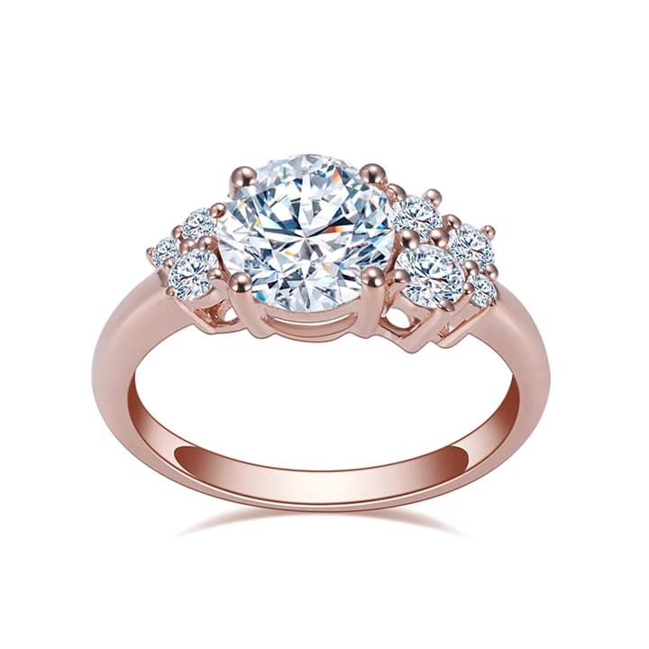 Lab Grown Diamond Jewellery 14K Rose Gold 1.72CT D VS1 Round Lab Diamond Ring Custom Fine Jewellery for Women