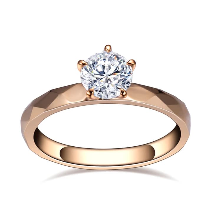 MER-780 18K Solid Gold Synthetic Diamond Band Ring CVD HPHT 0.56CT D VS1 Round Lab Grown Diamond Wedding Ring