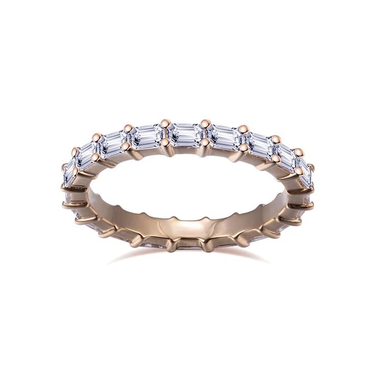 18K Gold 2.5CT Eternity Moissanite Rings Wedding Moissanite Engagement Ring