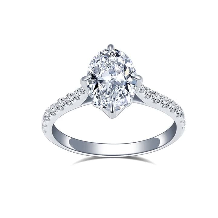 MS-1416 18K Gold Customized 1.19ct D VVS2 CVD Oval Lab Diamond Solitary Ring