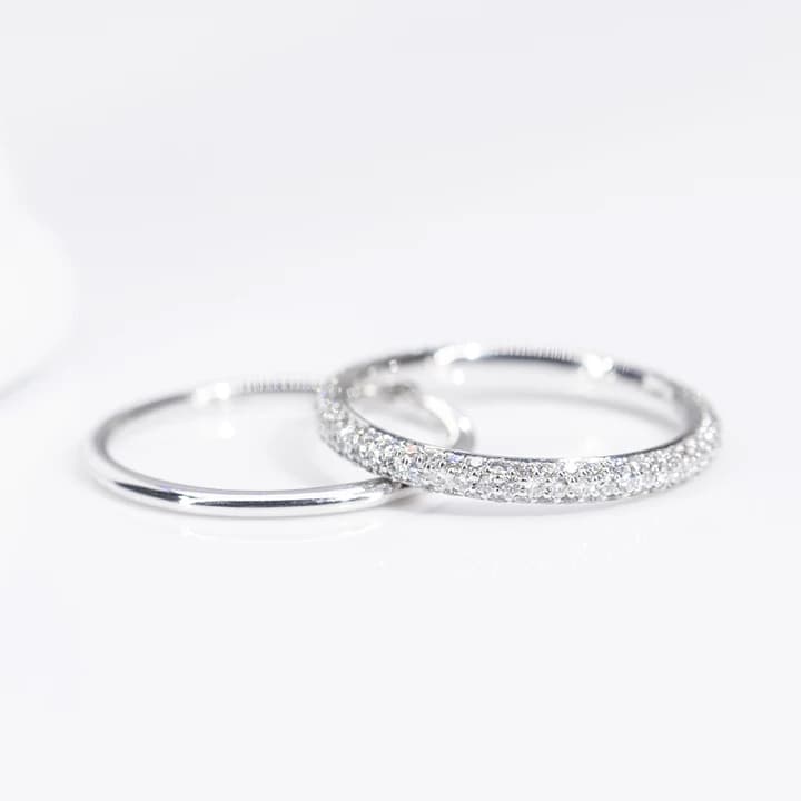 18k White Gold Diamond Wedding Ring Lab Grown Diamond Jewellery Rings IGI Certificate