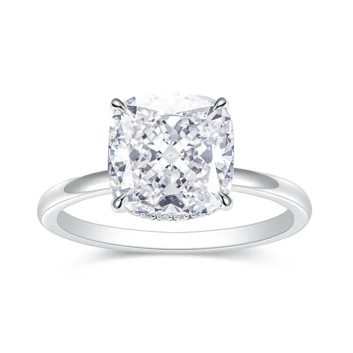 MSR- 581 18K White Gold Customized Cushion Shape Lab Diamond Eternity Ring