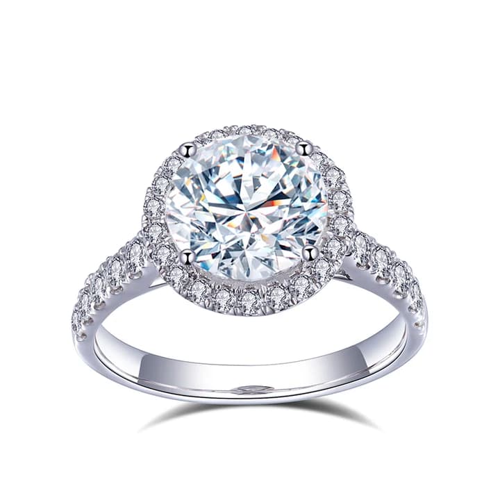 Popular Style Solid Gold With IGI Certificate Lab Grown Diamond halo Ring Solid Gold Custom Women Ring for Gift