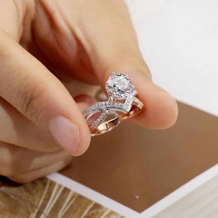 Luxury Jewellery for Lover Gift Solid Gold With Certificate Fancy Shape Diamond Ring Custom Jewellery 18k Gold Custom Wedding Ring