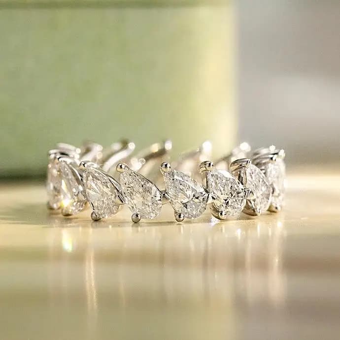 Hot Selling Custom Jewellery S925 PT950 14K 18K Gold Lab Grown Diamond Eternity Ring