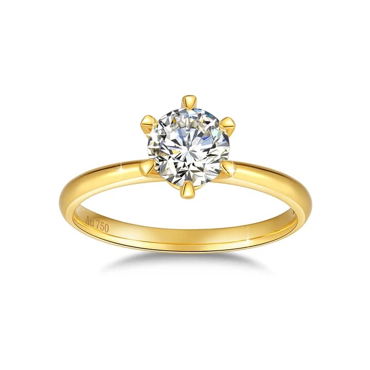 14k Rose Gold Engagement Solitaire Synthetic Diamond Jewellery 1carat DEF VVS Super White Moissanite Diamond Ring
