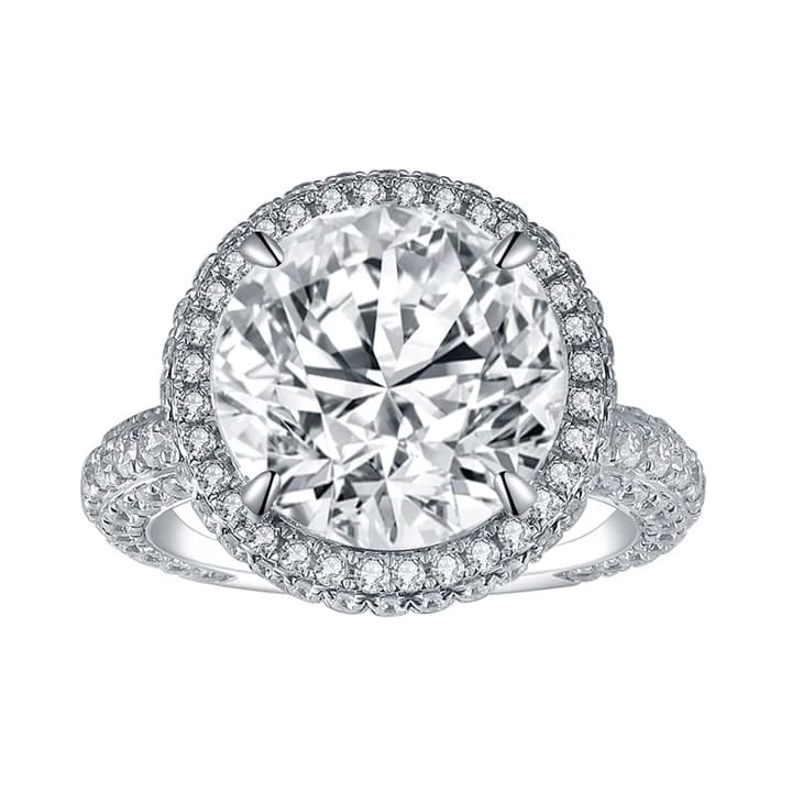 Luxury Custom Jewellery IGI Certificate Big Diamond Wedding 18k Engagement Ring 5ct Round VVS Lab Grown Diamond Ring