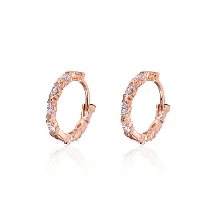 Real Gold Jewellery 18k Solid Gold Lab Grown Diamond Custom Jewellery for Women Custom Earring 18k Rose Gold