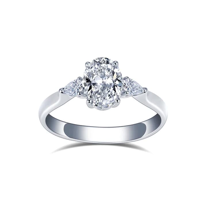 Oval Diamond Jewellery 1ct IGI Certified E VVS1 18k White Gold Lab Grown Diamond Ring