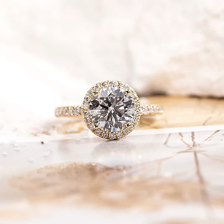 18K Round Diamond 1.62ct D VVS2 Engagement Promise Ring IGI Certified Lab Grown Diamond Ring for Women