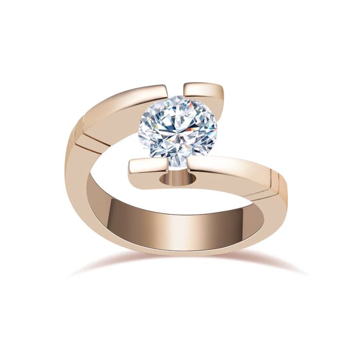 Messi Gems 18K White Gold Claw Setting 2ct Round Cut Lab Grown Diamond Ring