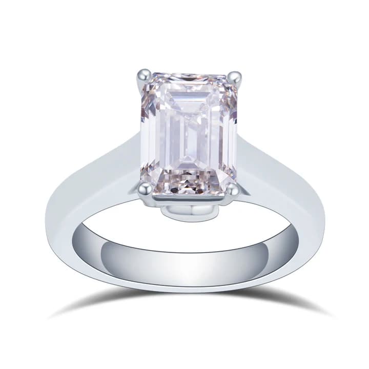 Messi Wedding Jewellery PT950 3CT Emerald Cut IGI Lab Diamond Engagement Band Fine Jewellery Rings