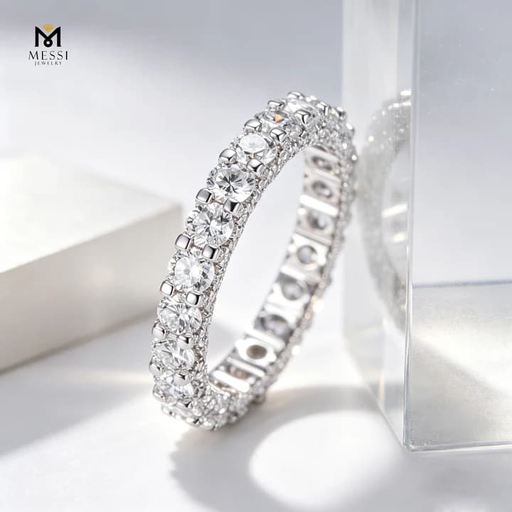 Hot Sale 14k 18k Gold Eternity Engagement Ring 0.3ct D VVS1 Round Shape Lab Grown diamond Ring