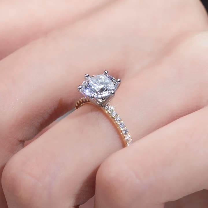 MSR-1000 Customization 18K\/14K\/10K\/9K White Gold CVD HPHT Lab Grown Diamond Ring