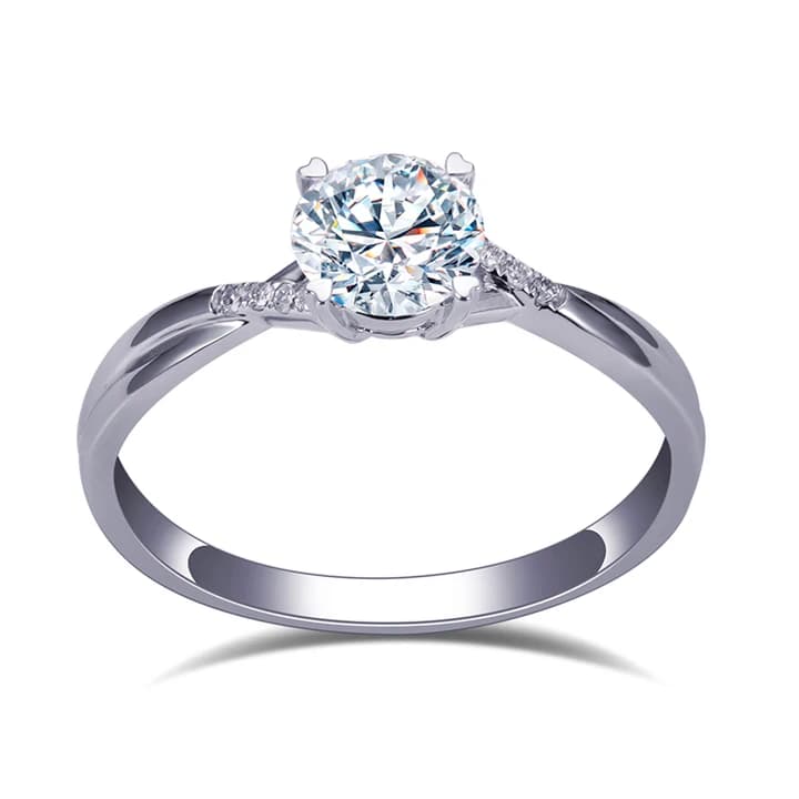 MSR-1020 Customization 18K 14K 1CT White Gold CVD HPHT Lab Grown Diamond Solitaire Ring