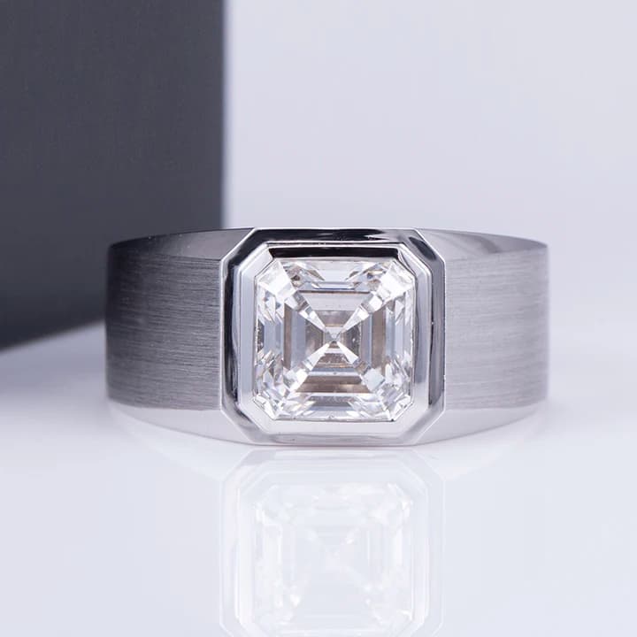 MSR-1023 2ct Solitaire Diamond Man Ring Real Gold Wedding Rings 10k White Gold Lab Grown Diamond Ring
