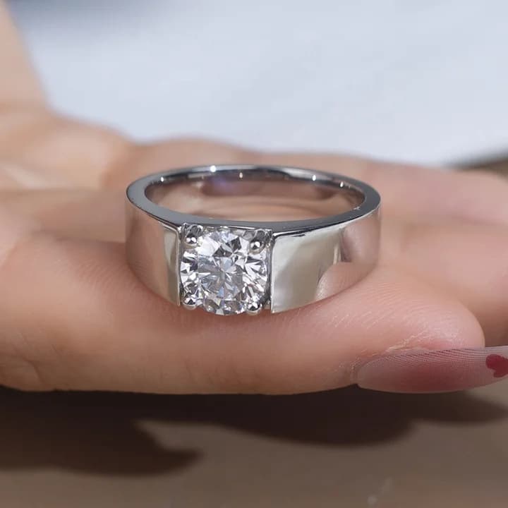 10K Gold MSR-1033 Valentine's Day Gift Custom Jewellery Factory Good Price Lab Grown Diamond Wedding Ring for Man