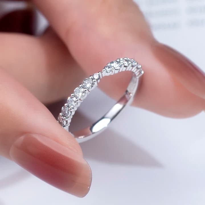 MSR-1081 18k Gold Engagement Ring Eternity Diamond Wedding Ring for Women 18K Gold