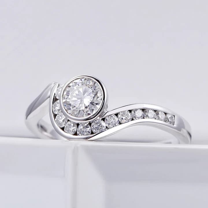 MSR-1086 9K White Gold Trendy Fine Jewellery Lab Diamond Ring