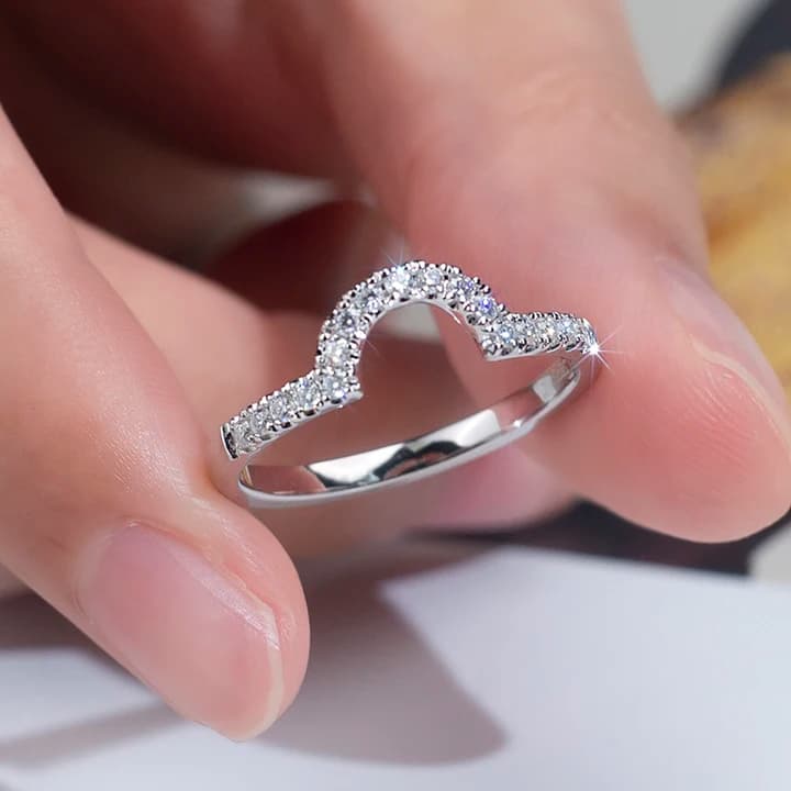 Messi Style MSR-1114 AU750 Eternity Gold Valentine's Day Gift Jewellery Lab Grown Diamond Wedding Ring 18K Gold Factory Price