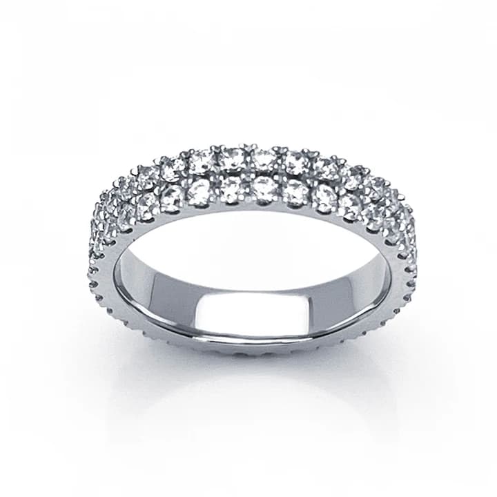 MSR-1124 18K Gold Customized 1.28CT Round Lab Diamond Eternity Ringg
