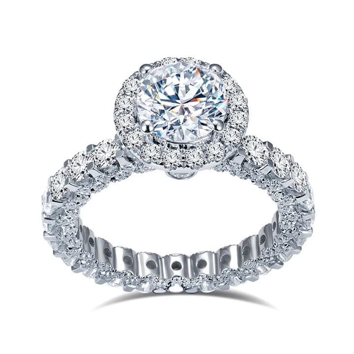 MSR-1130 18k Gold Customized 2CT D Round Moissanite Solitary Ring