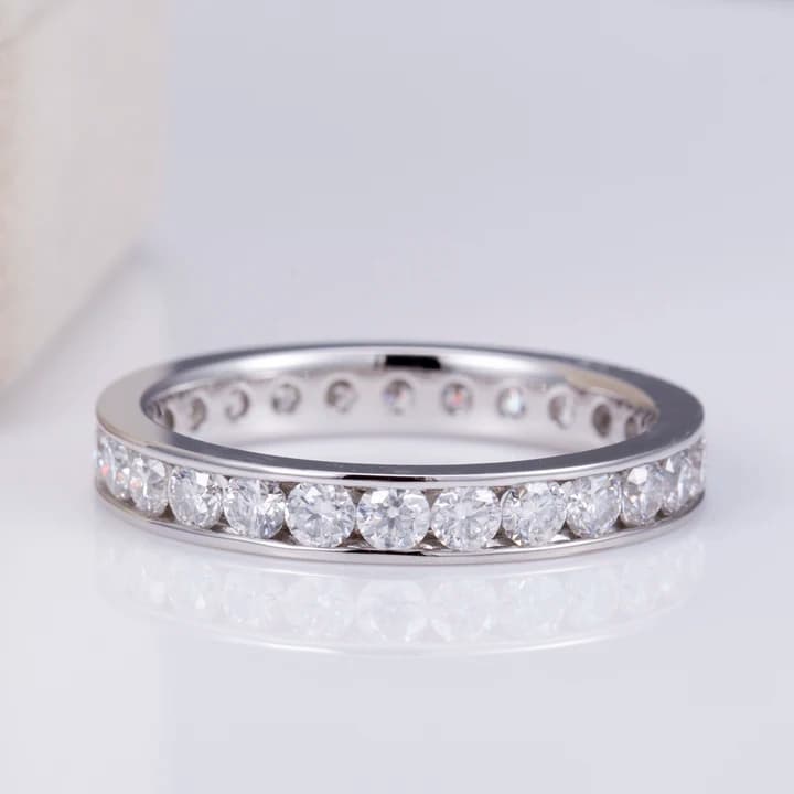 MSR-1160 18k White Gold Wedding Band Full Eternity Ring Diamond Jewellery
