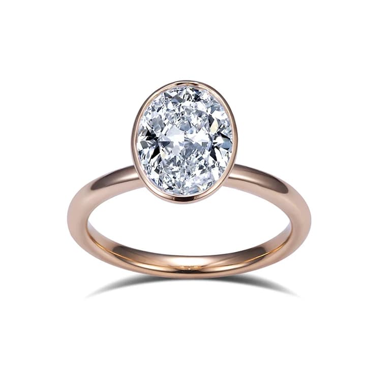 MSR-1179 18K Gold Customized 2.09CT D VVS2 HPHT Oval Lab Diamond Solitary Ring