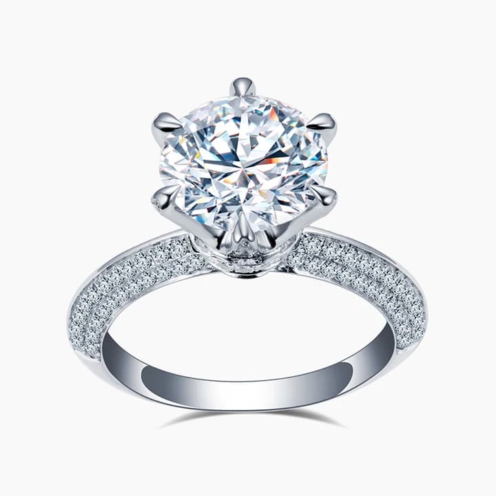 MSR-1181 18K Gold Customized 3CT E VVS2 CVD Round Lab Grown Diamond Solitary Ring