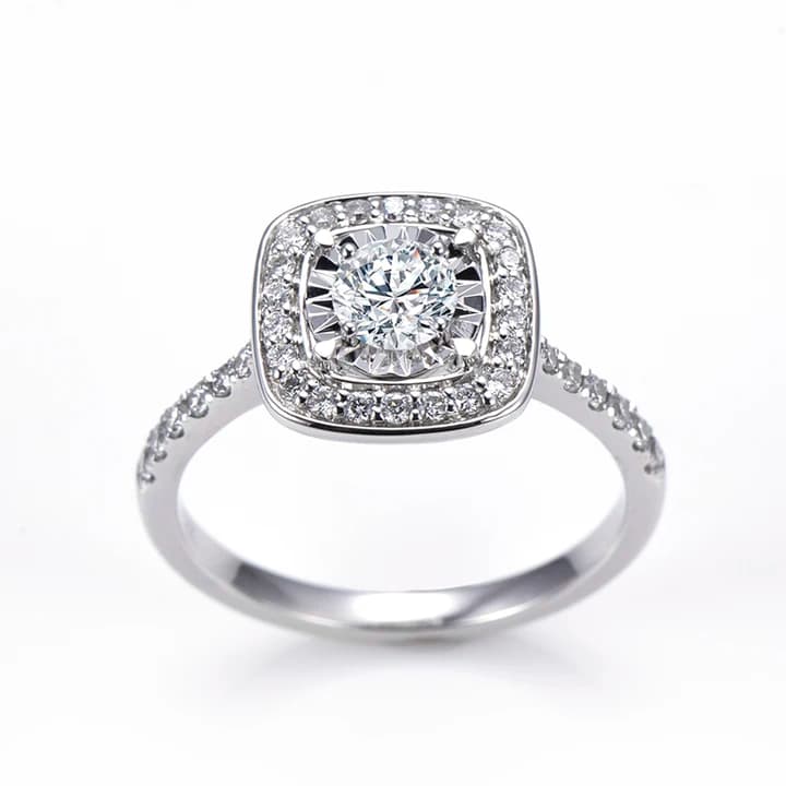 MSR-1183 Custom Jewellery 18K White Gold Lab Diamond Wedding Ring