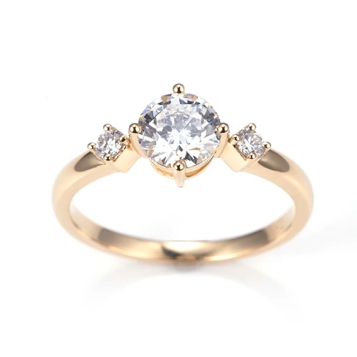 MSR-1196 18K Gold Customized 1CT D VVS2 HPHT Round Lab Grown Diamond Solitary Ring