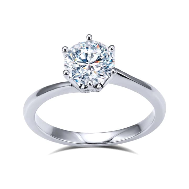 MSR-1207 18K Gold Customized 1CT D VVS2 HPHT Round Lab Diamond Solitary Ring