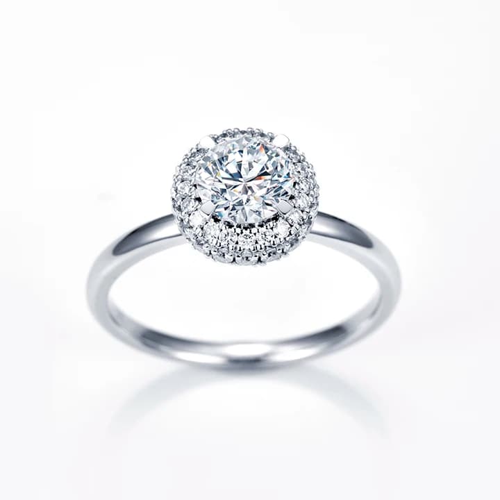 MSR-1212 Customized Jewellery 18K White Gold 1ct E VVS1 Round Shape Lab Grow Diamond Ring