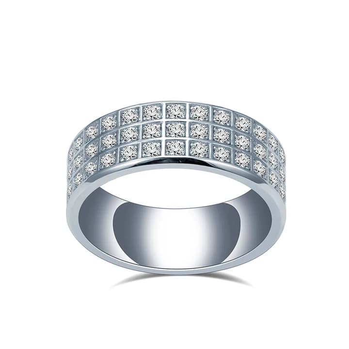 MSR-1214 14K White Gold Lab Grown Diamond Men's Ring Customized Jewellery