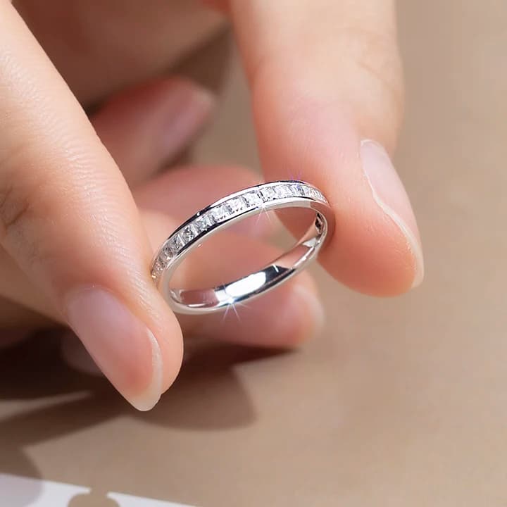 Messi MSR-1225 AU750 Gold Valentine's Day Gift Jewellery Princess Cut Lab Grown Diamond Custom Wedding Ring 18K Gold Factory Price
