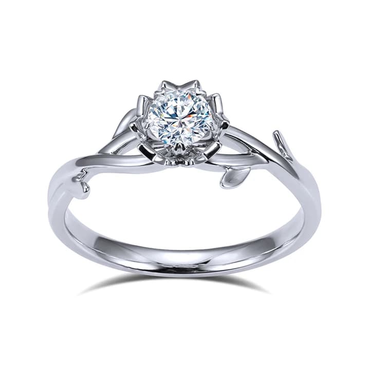 MSR-1232 Customized Jewellery 18K White Gold 0.3ct D VS1 Round Shape Lab Grow Diamond Ring