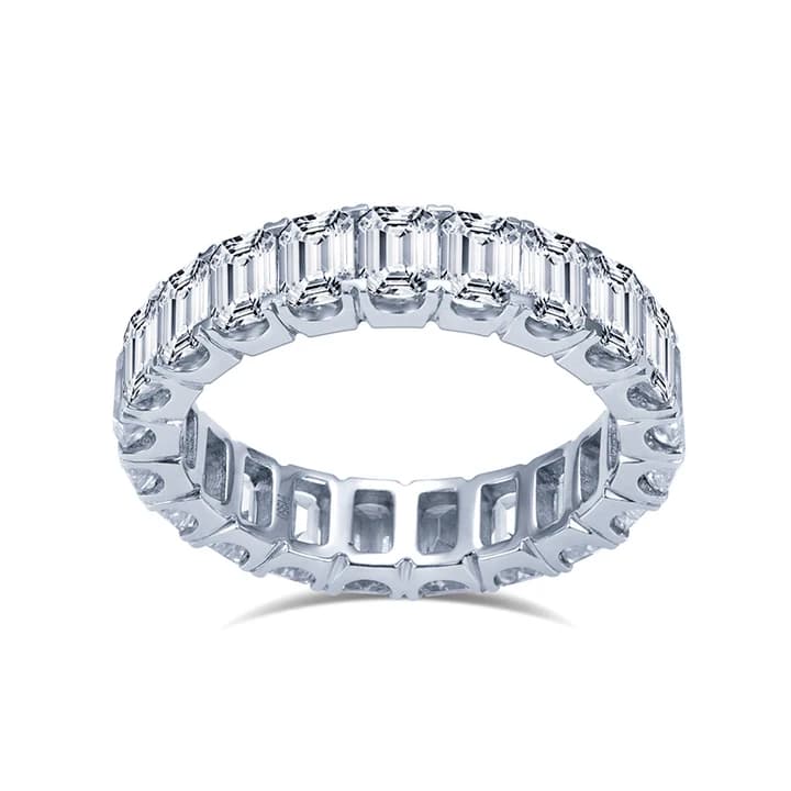 MSR-1240 PT950 White Gold Lab Grow Diamond Emerald Shape Ring Customized Jewellery