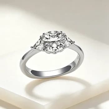 MSR-1250 18K White Gold Wedding Engagement Ring 2CT D VVS1 Cushion Cut IGI Lab Grown Diamond Ring