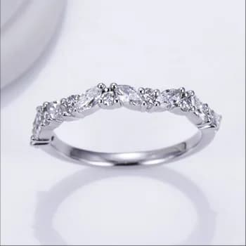 Fashion Jewellery for Women MSR-1276 Wholesale Classic D VS White Diamond Wedding Ring 18K Gold Lab Grown Diamond Ring