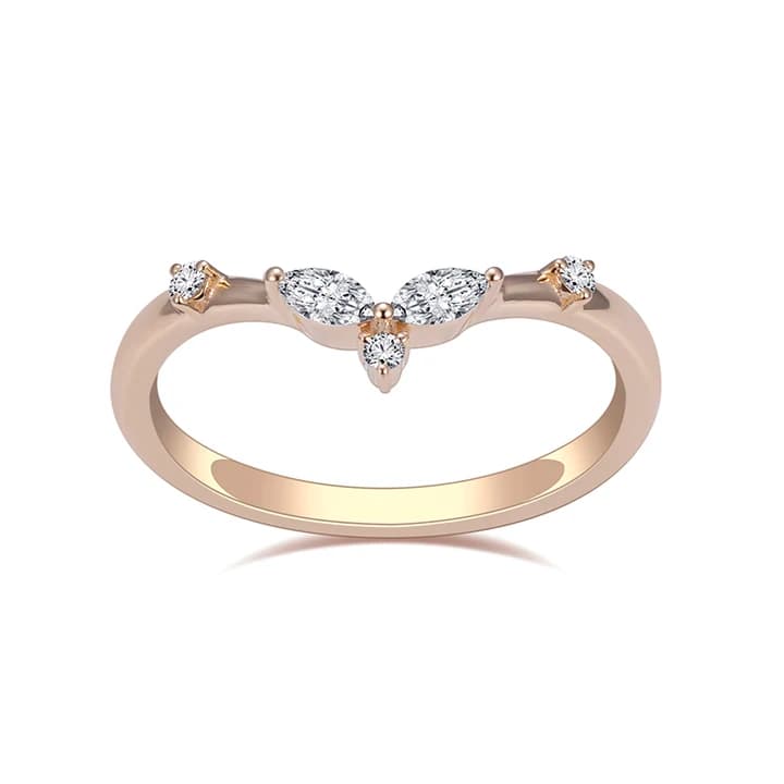 MSR-1277 14k 18K Gold Round Lab Grown Diamond Wedding Ring