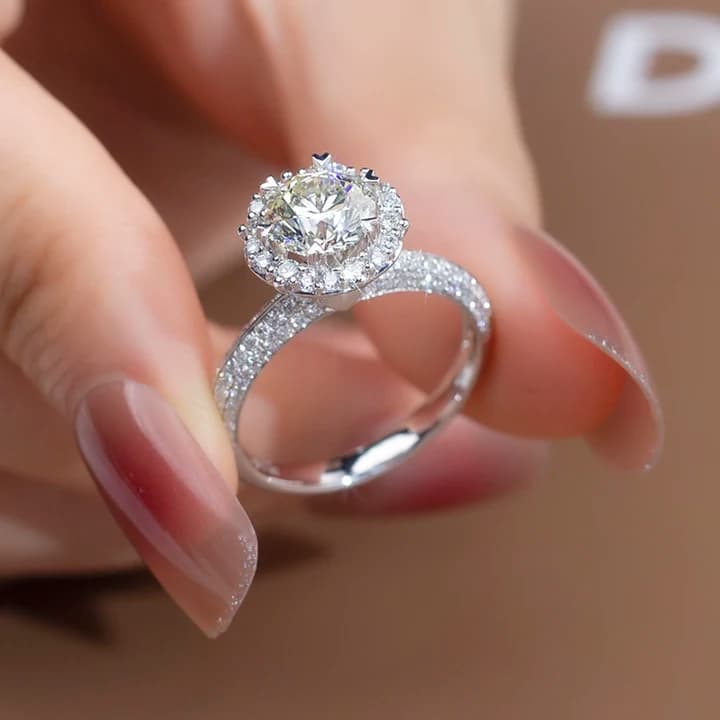 MSR-1300 IGI Lab Diamond Ring 1.45ct Round Diamond 18k Gold Ring Engagement Wedding Band Classic Gift Band