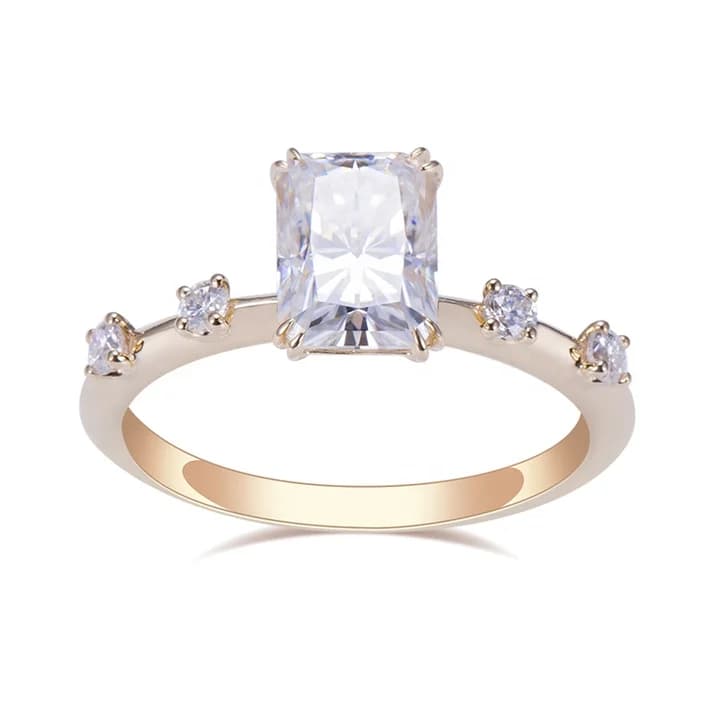 MSR-1320 Customization 14K Yellow Gold 2.2CT D VS1 Radiant Lab Grown Diamond Ring