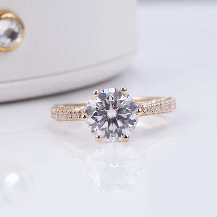 MSR-1369 14K Gold Customized Moissanite Engagement Ring
