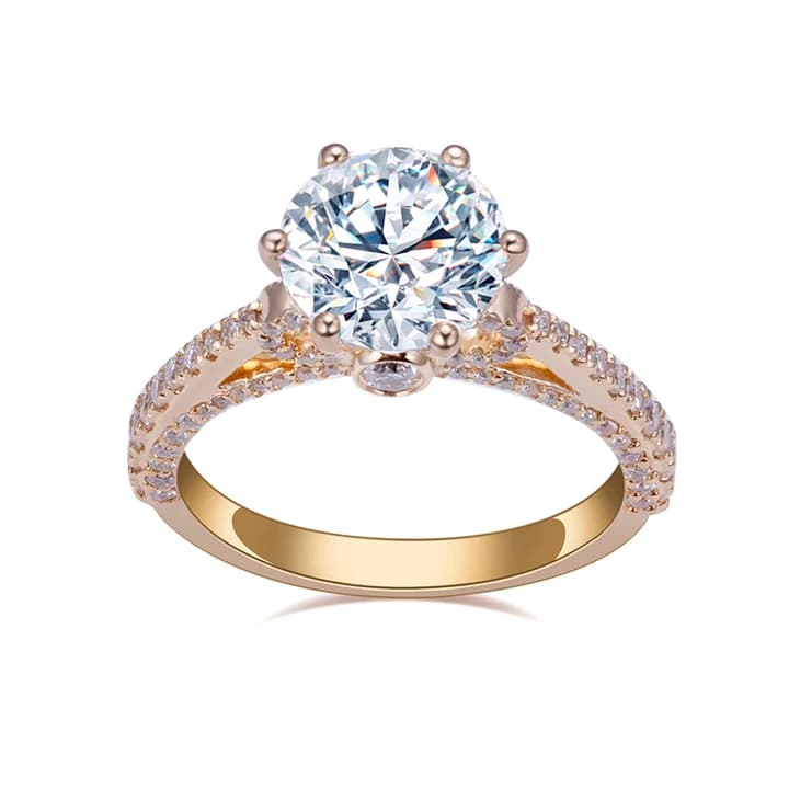 MSR-1369 14K Gold Customized 2.05CT D VS1 CVD Round Lab Diamond Solitary Ring