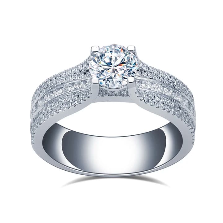 MSR-1371 14K Gold Customized 1CT D VS1 HPHT Round Lab Diamond Solitary Ring