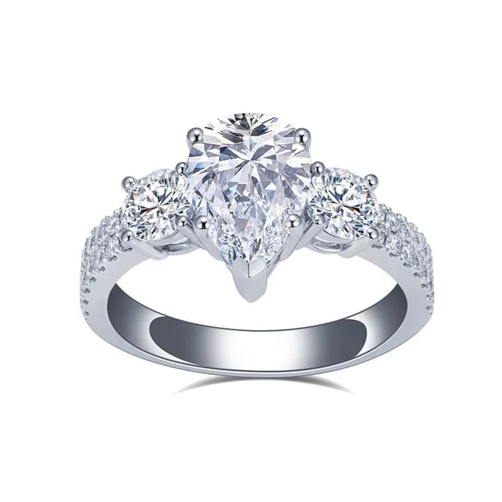 MSR-1378 14K White Gold 2CT Pear Cut IGI Lab Diamond Ring Wedding Diamond Engagement Ring