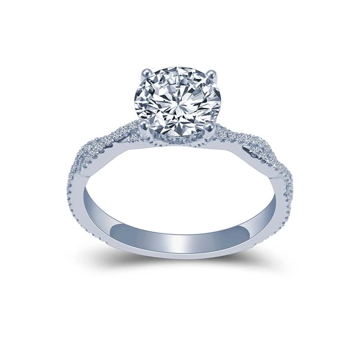 MSR-1431 PT750 Customized 2ct D VS1 CVD HPHT Round Lab Grown Diamond Jewellery Ring