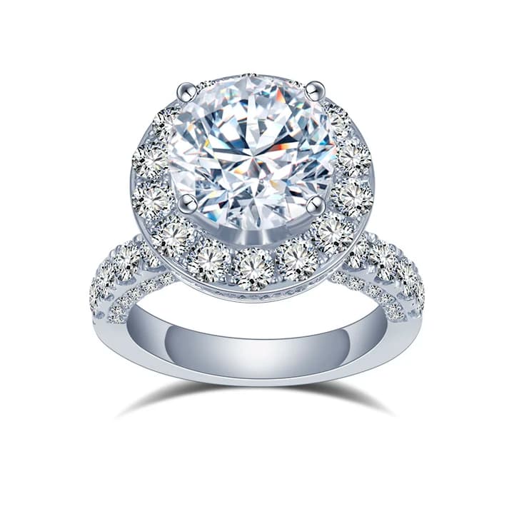 MSR-1443 18K Customized 3.5ct G VS1 CVD HPHT Round Lab Grown Diamond Jewellery Ring