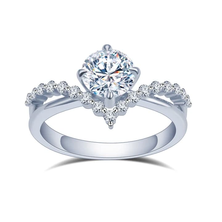 MSR-1450 PT Gold Customized 1ct D VVS1 CVD HPHT Round Lab Grown Diamond Jewellery Ring