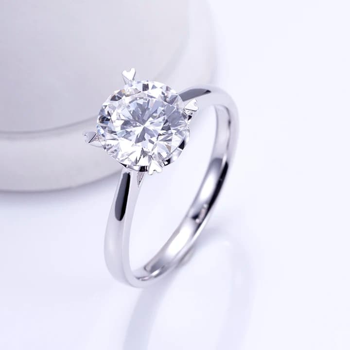 MSR-1458 18K Gold Customized 3ct E VVS2 Round Lab Diamond Solitary Ring